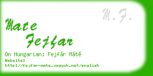 mate fejfar business card
